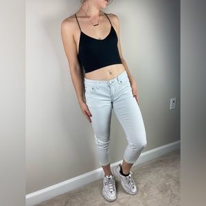 Size 5 - GoGo Star - White Capri Pants